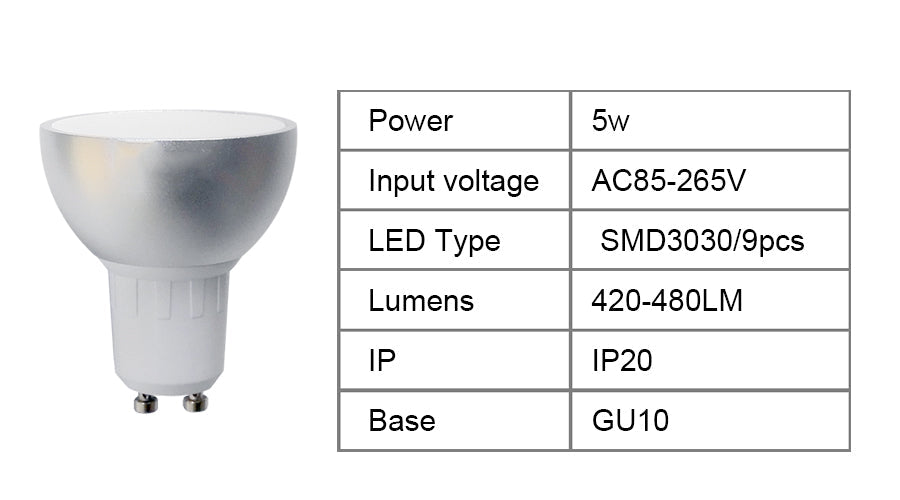 GU10 WiFi RGBW LED-lampa  med röststyrning via Alexa , Google Home