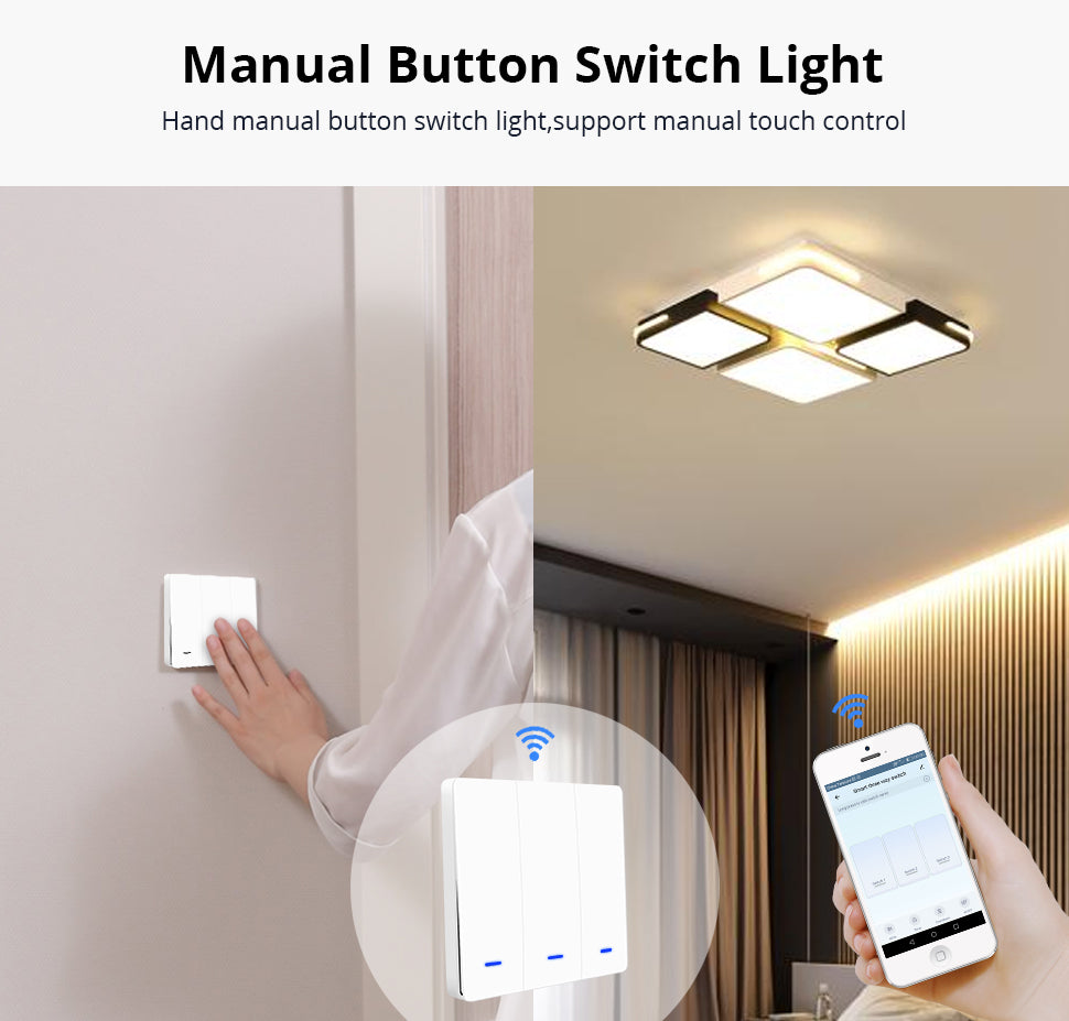 Smart wifi lamp kontakt 3 knappar